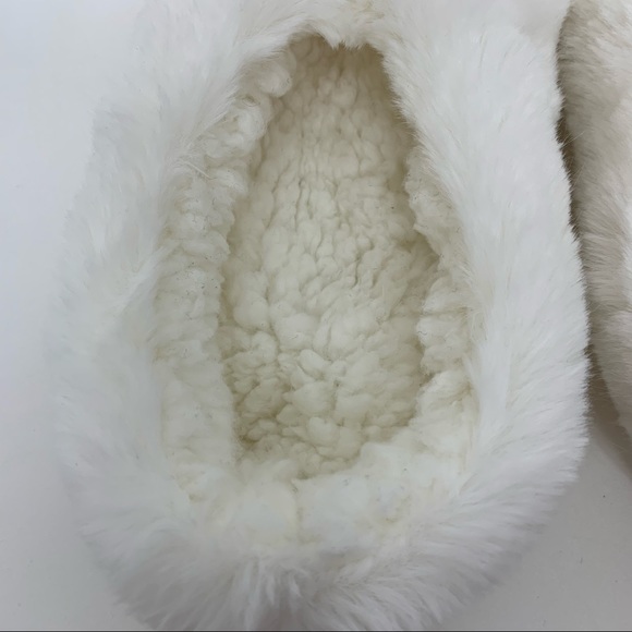 Faux Fur Cozy Sherpa Slip On White Slipper Socks With Grippers Nwt Size S/M 5-7 - Picture 6 of 15